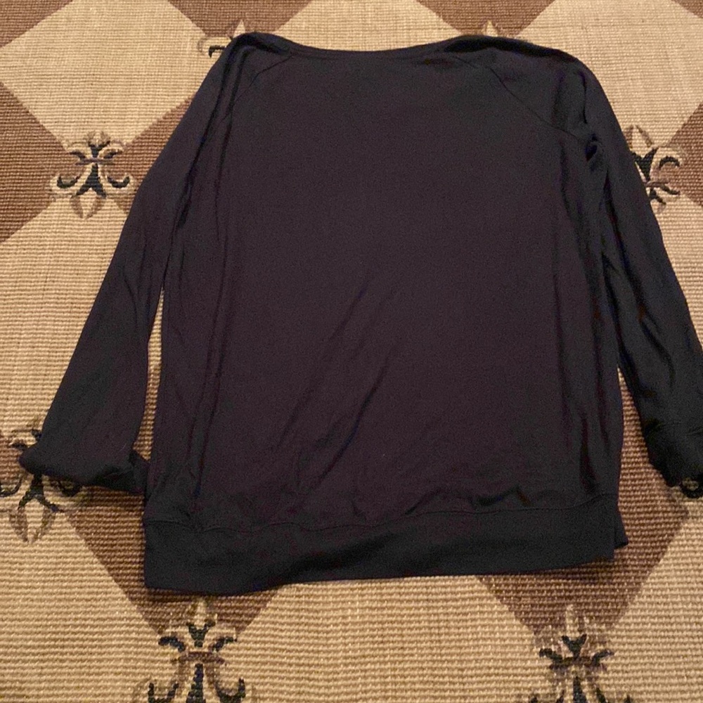 PINK Victoria's Secret Black Sequin Logo Crewneck Sweater - Picture 3 of 3